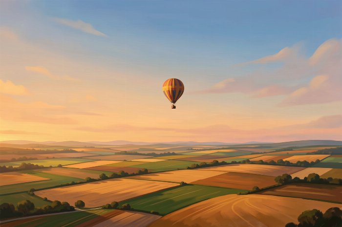 Balloon Over Fields