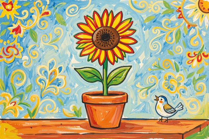 Folk Sunflower
