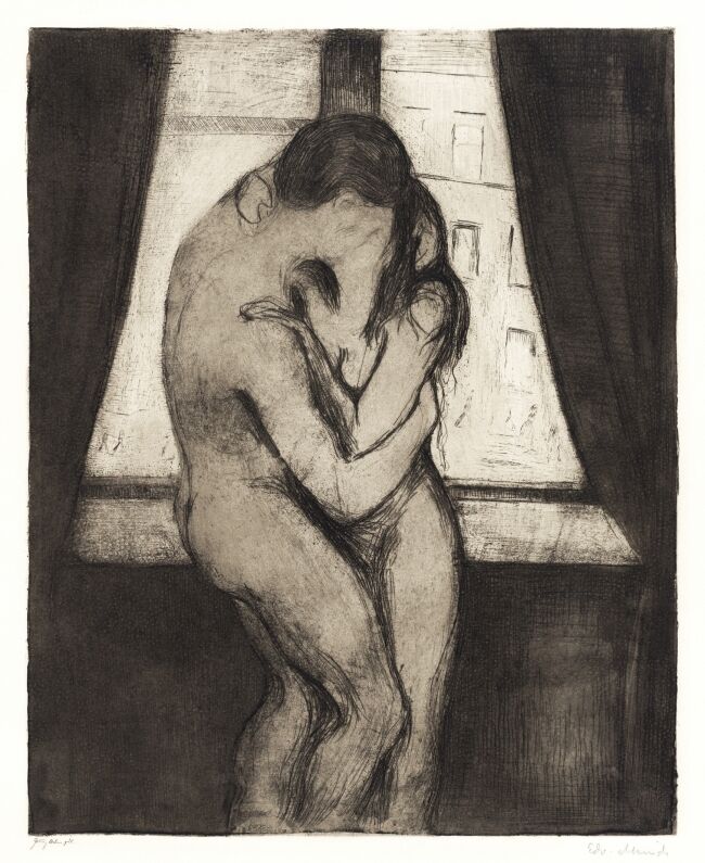 The Kiss 1895 by Edvard Munch
