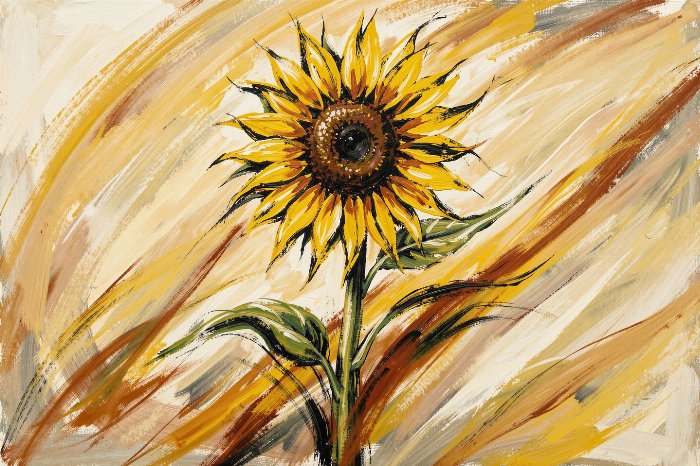 Windblown Sunflower