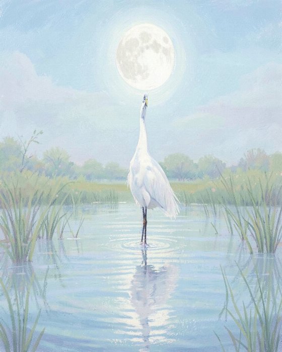 Moonlit Egret II