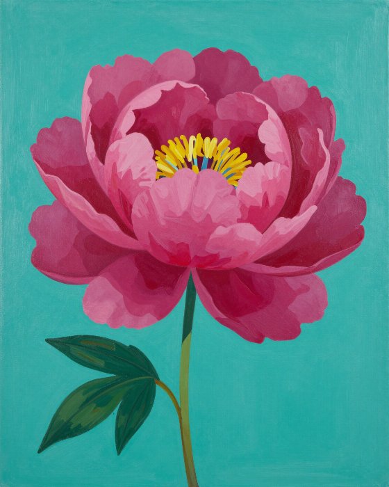 Teal Peony