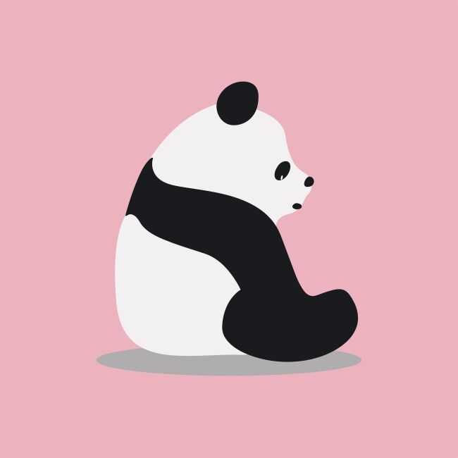 Cute wild giant panda cartoon