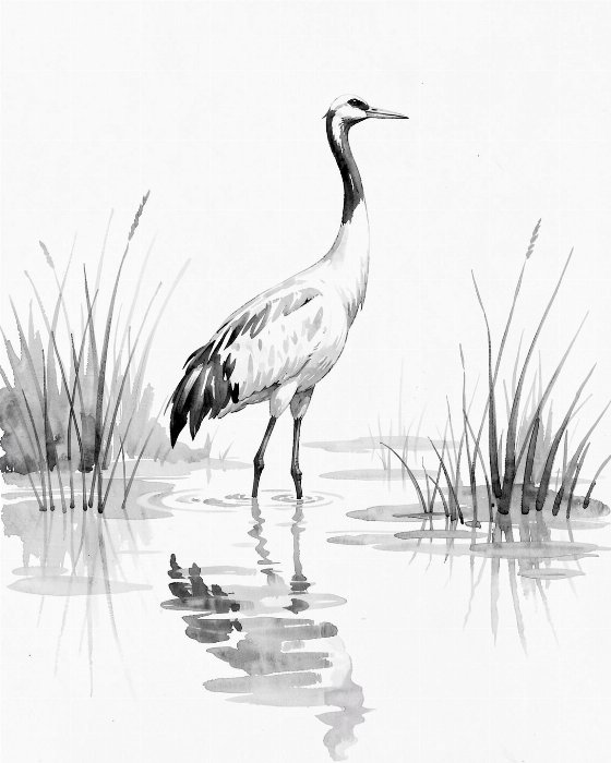 Crane in Mist