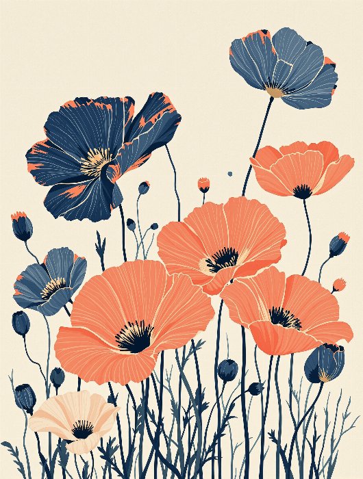 Indigo Poppies