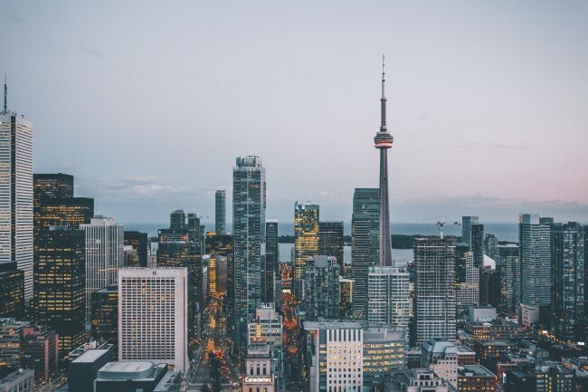Toronto cityscape in twilight
