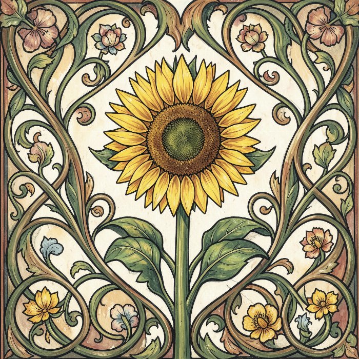 Sunflower Nouveau